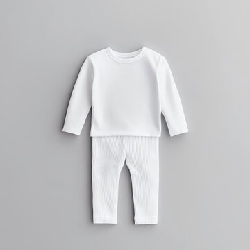 Snug-fit soft white kids pajamas mockup, ensuring warmth and coziness