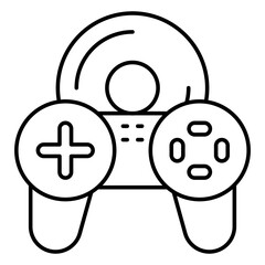 A colored design icon of game disc