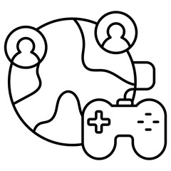 Modern design icon of game players