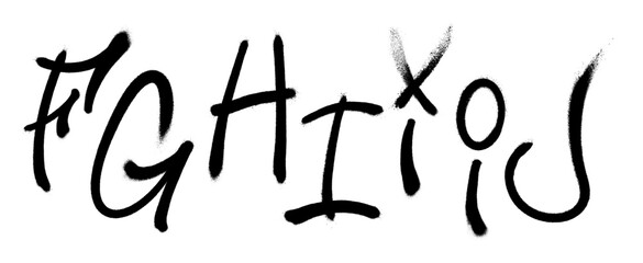 Graffiti spray font alphabet. Part 2. Vector illustration