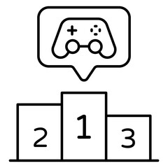 Position ranking board, icon of video game podium