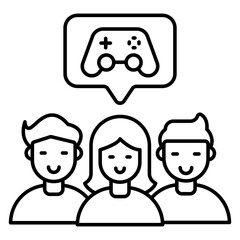 Modern design icon of game players