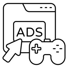 Creative design icon of game ad