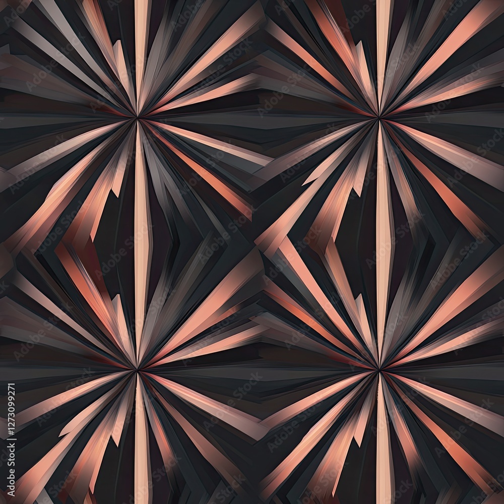 Poster abstract sunburst seamless pattern irregular fragmented rays design for textile web and print