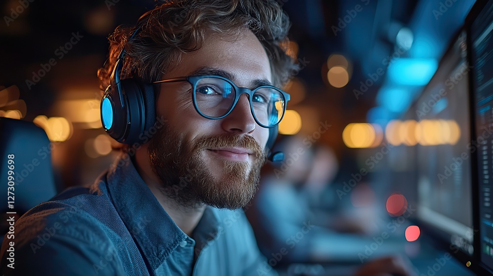 Poster revolutionizing customer service integrating a seamless call center solution with crm for enhanced e