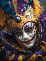 venetian carnival mask at Mardi gras