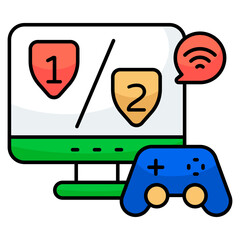 An icon design of game versus