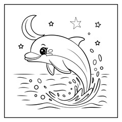 Fototapeta premium Ocean Of Fun Bold and Easy Coloring Book For Kids and Adults