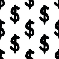 Seamless pattern with dollar currency symbol for decorative print, wrapping paper, greeting cards, wallpaper and fabric
