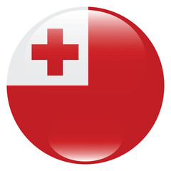 Obraz premium Tonga circle flag logo icon digital vector illustration