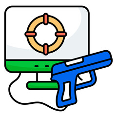 Premium download icon of shooting game