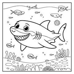 Fototapeta premium Ocean Of Fun Bold and Easy Coloring Book For Kids and Adults