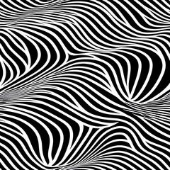Fototapeta premium Mesmerizing Abstract Black and White Optical Illusion Zebra Pattern Art