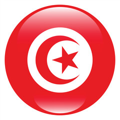 Tunisia circle flag logo icon digital vector illustration