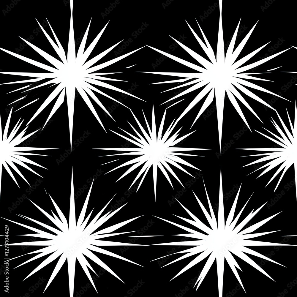 Poster bold geometric sunburst pattern sharp angular rays seamless design for modern projects