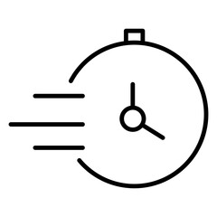 Fast Stopwatch Icon Simple thin outline