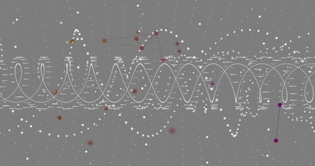 Image of white shapes moving on gray background