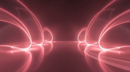 Fototapeta premium Abstract arrangement of flowing pink lines and curves, creating a dynamic and futuristic visual effect
