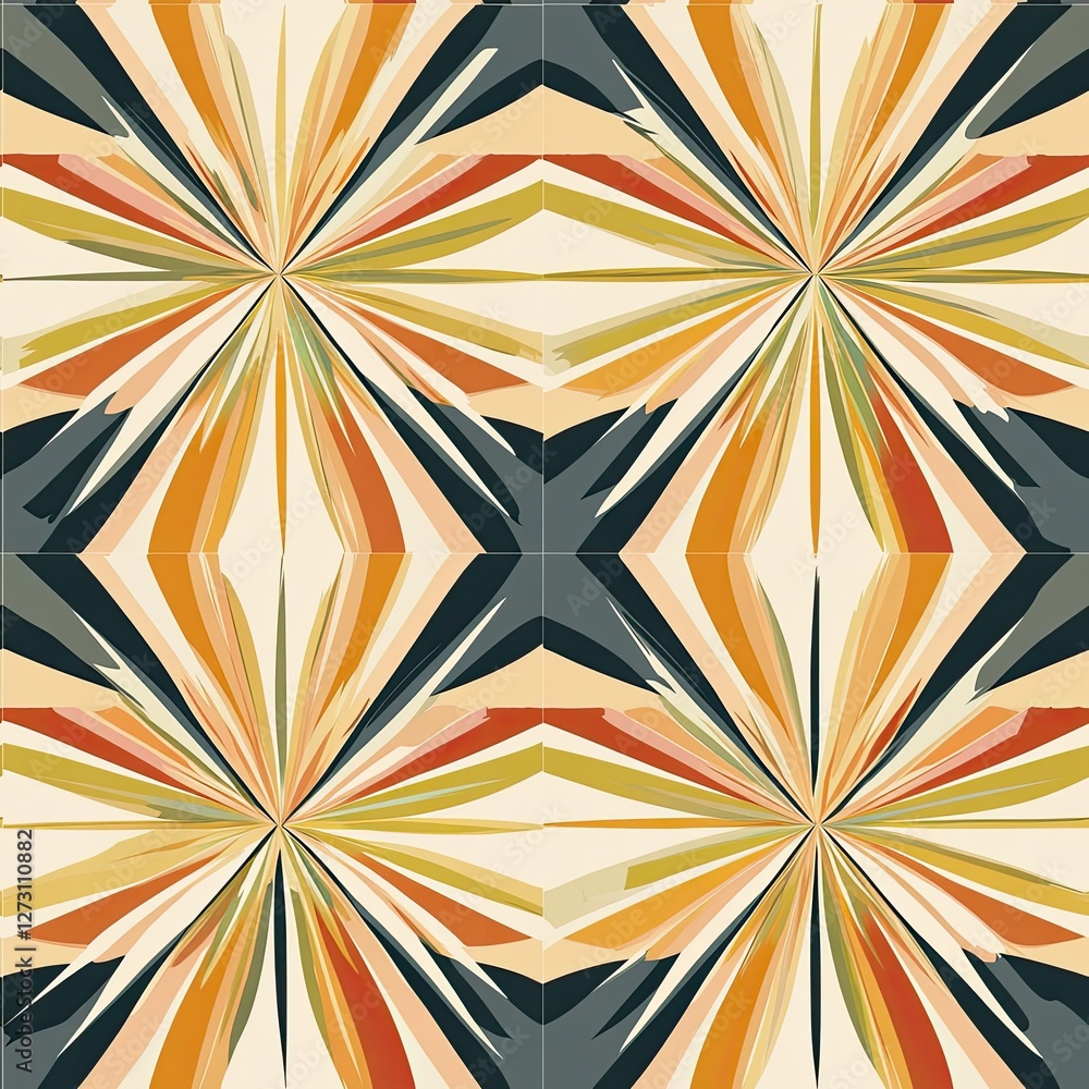 Poster dynamic sunburst pattern layered overlapping rays design for seamless textile print