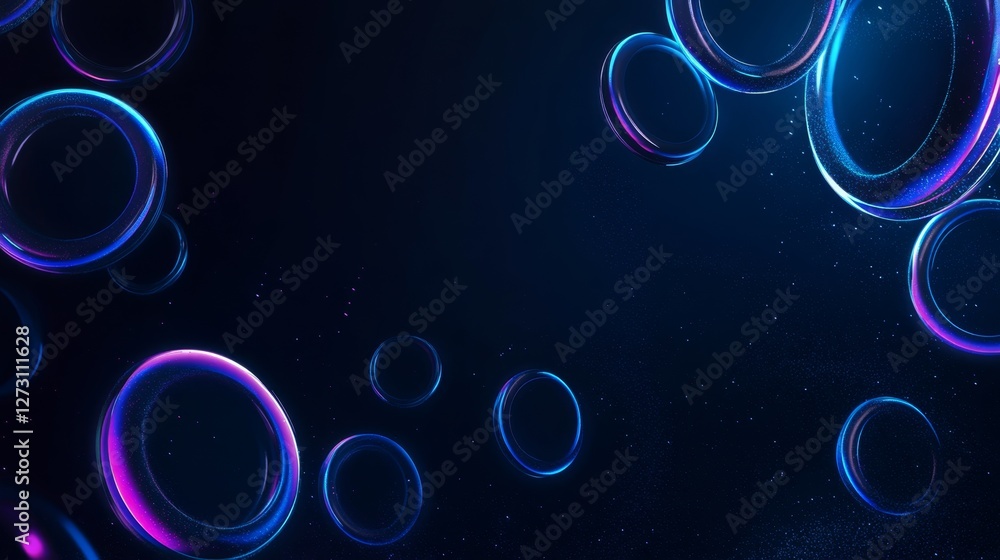 Poster deep inky blue backdrop pulsating with dynamic water elements