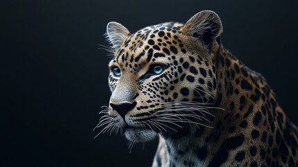 Fototapeta premium Realistic High-Resolution Close-Up of a Leopard's Face