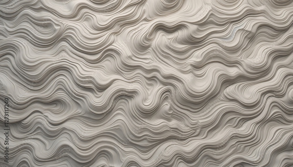 Leinwandbilder Abstract Flowing Texture. Gentle Waves in Beige and Gray. Evokes Tranquility and Movement. Ideal Background for Design Projects. Soft, Fluid Lines Create Depth. Visual Harmony. Artistic, Organic Feel.