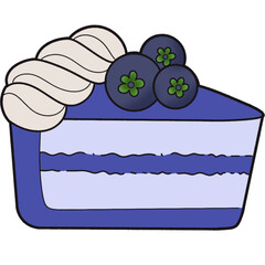 The illustration of a blueberry cake