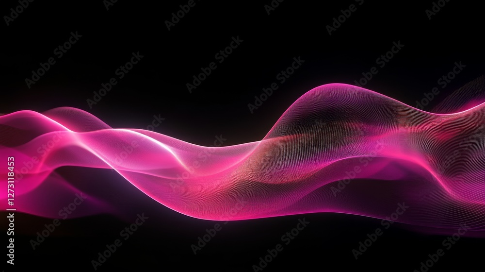 Poster dynamic abstract background with 3d waves and vibrant colors