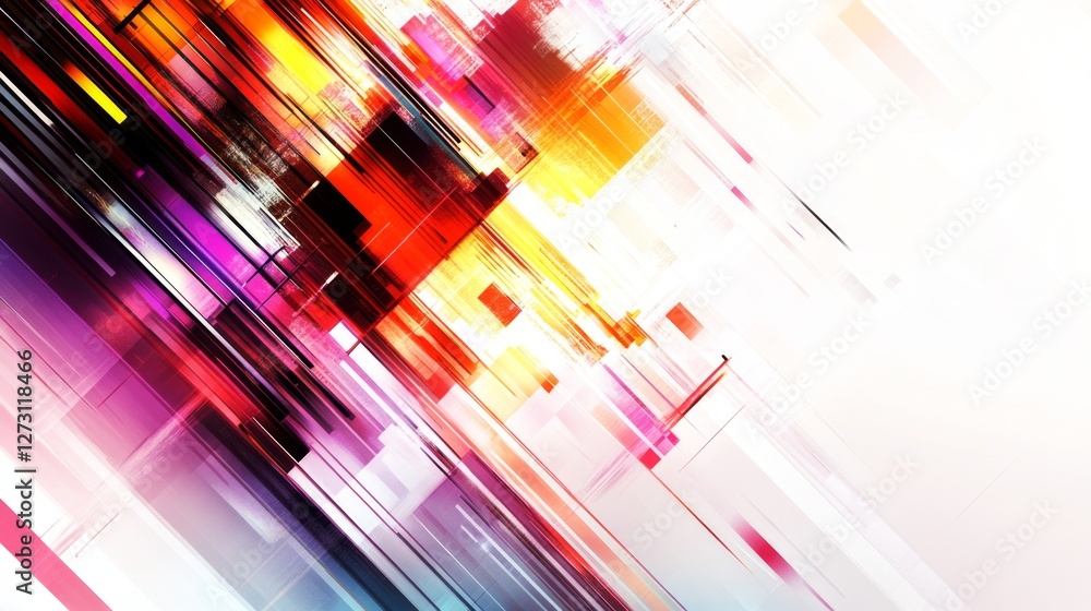 Poster dynamic abstract geometric background with vibrant shapes and colors