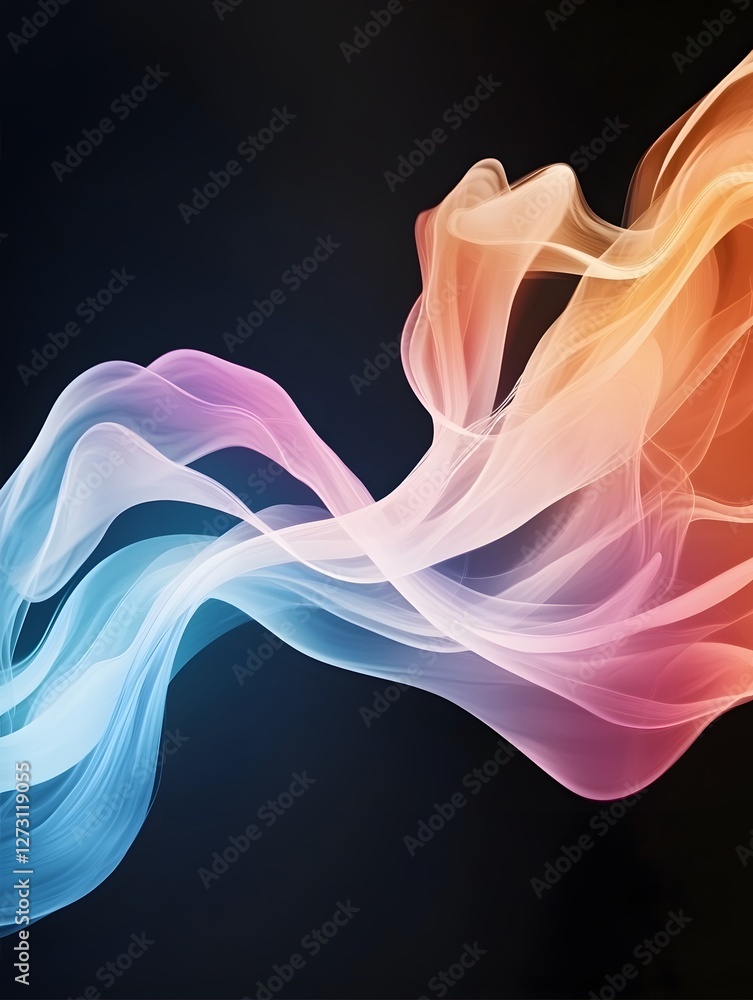 Aufkleber futuristic glowing sound waves creating elegant rhythms digital space abstract art dark background a