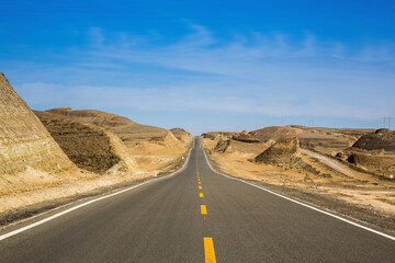 Mountains, mountain roads, and natural scenery of the Qinghai Tibet Plateau in China on January 18, 2024
