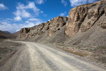 Mountains, mountain roads, and natural scenery of the Qinghai Tibet Plateau in China on January 18, 2024