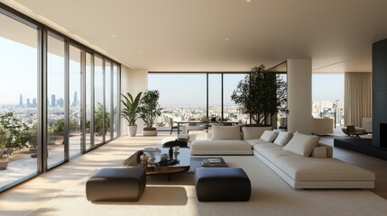 Fototapeta premium Luxury Penthouse Apartment with Panoramic City Views