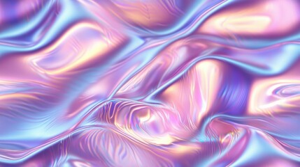 Fototapeta premium Iridescent Waves of Light and Color in Seamless Abstract Fluid Forms Create Gentle Movement