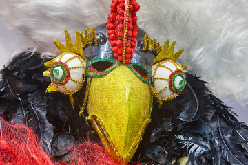 Traditional bolivian carnival mask. Raven shape. South america folklore. Bolivia.