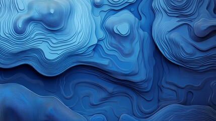 Fototapeta premium Panoramic Abstract Topographic Map Design in Blue Tones