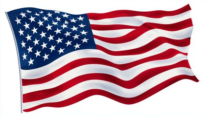United States Flag Waving Proudly Illustration of Patriotism Symbol