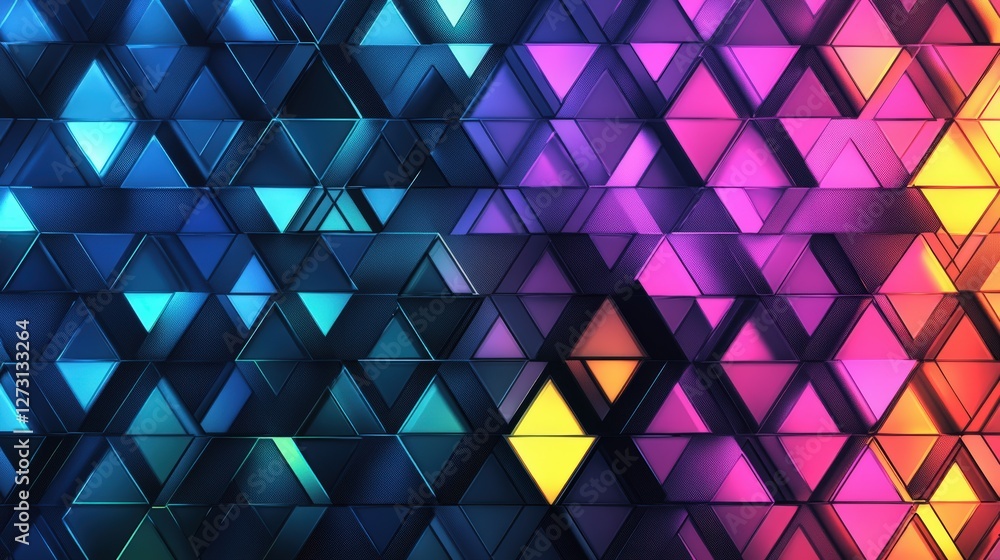 Poster abstract colorful triangular geometric pattern design