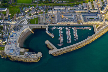 Aerial View Over Greystones Marina, County Wicklow, Ireland 