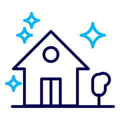 Individual House Outline Color icon
