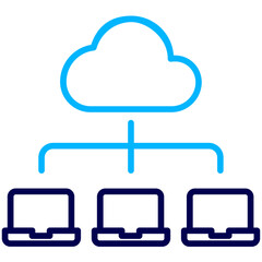 Cloud connection Outline Color icon