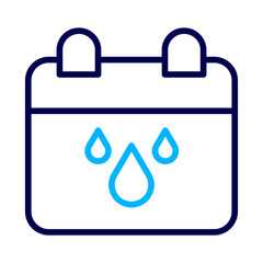 Period Date Outline Color icon