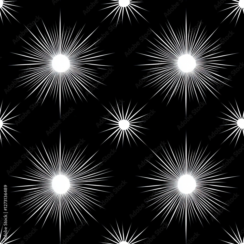 Aufkleber radiant sunburst pattern soft glowing halos seamless design for textiles branding and web
