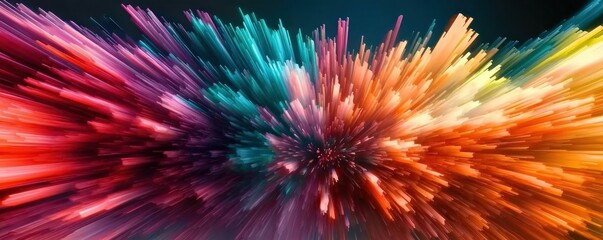 Abstract Colorful Explosion of Light and Energy Creating a Dynamic Digital Background