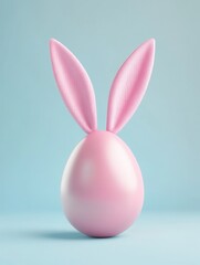 Obraz premium Easter egg with bunny ears Minimal concept.