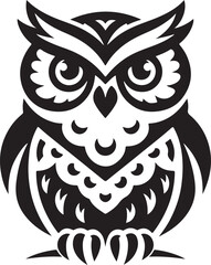 Silhouette vector EPS of an owl with detailed wings and sharp eyes. Ideal for logos, wildlife themes, educational designs, nature projects, and decorative artwork.