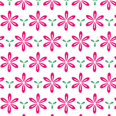 seamless pattern with pink flowers