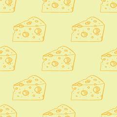 Seamless pattern with cheese doodle for decorative print, wrapping paper, greeting cards, wallpaper and fabric