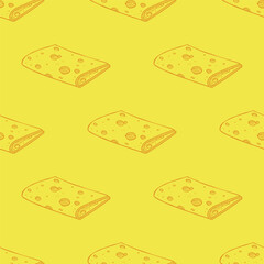 Seamless pattern with cheese doodle for decorative print, wrapping paper, greeting cards, wallpaper and fabric