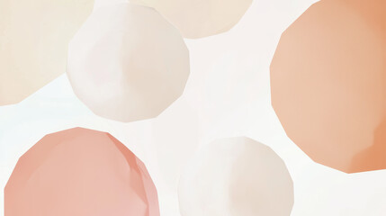 Abstract pastel shapes, soft peach and cream tones, geometric forms